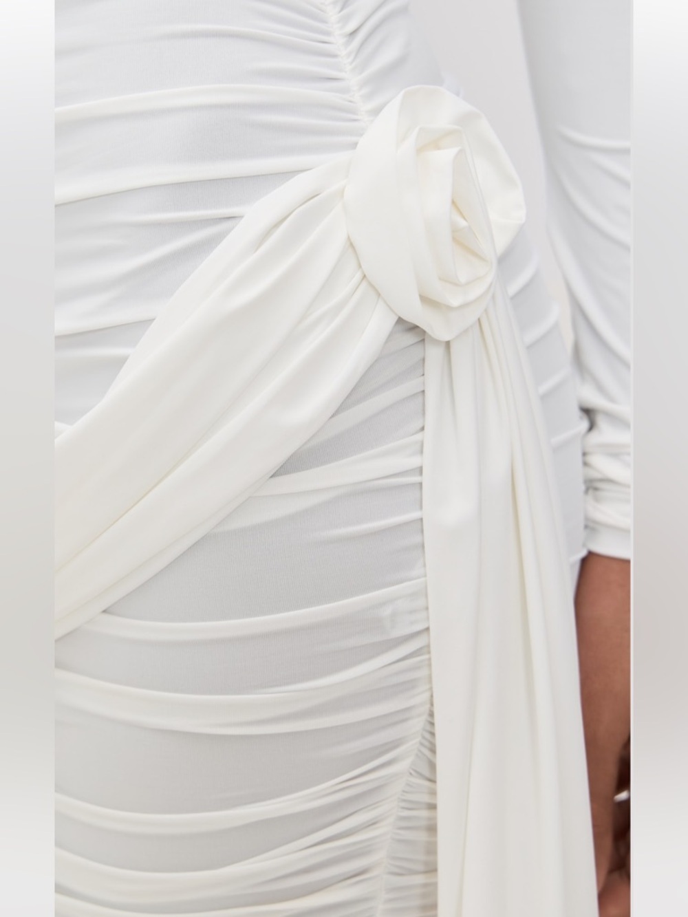Lioness Glory White Long-Sleeve Ruched Mini Dress - Picture 5 of 8